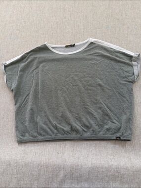 Prana Zosia Green Boxy Crop Top Womens Size XL Knit